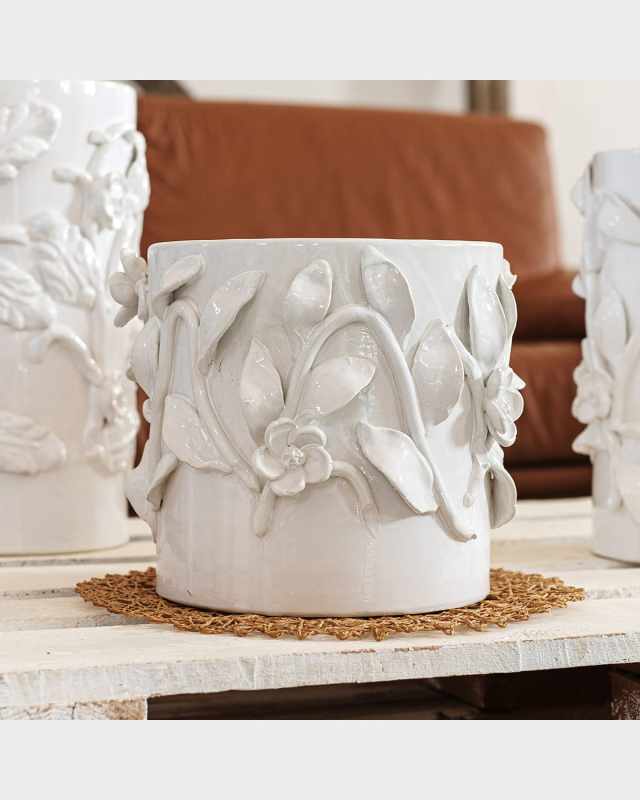 Bougainvillea Garden White Short Cachepot